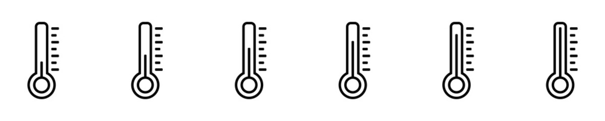 Thermometer icon set. temperature symbol, temperature sign. vector illustration