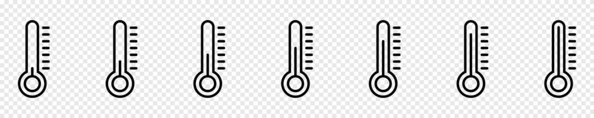 Thermometer icon set. temperature symbol, temperature sign. vector illustration