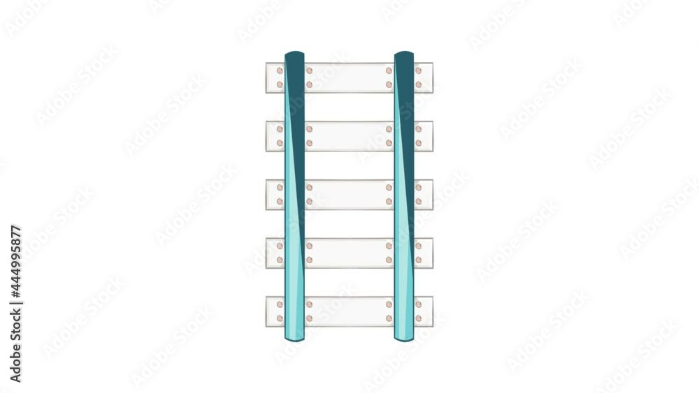 Poster rails and sleepers icon animation cartoon best object isolated on white background