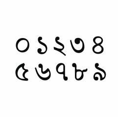 0 to 9 Bengali script Numbers. Bengali 
language Numbers (Digits). 
