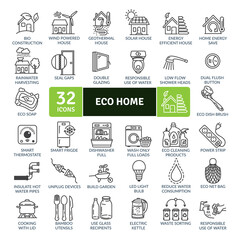 Ecological Concept Icons Pack. Thin line icons set. Flat icon collection set. Simple vector icons