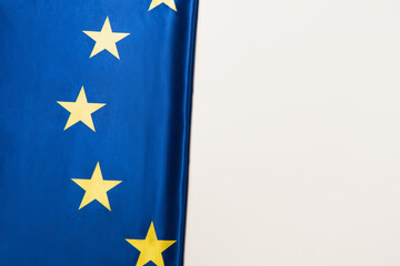 top view of european union flag isolated on white