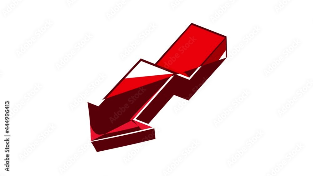 Poster red broken arrow icon animation cartoon best object isolated on white background