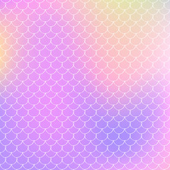 Mermaid scales background with holographic gradient.