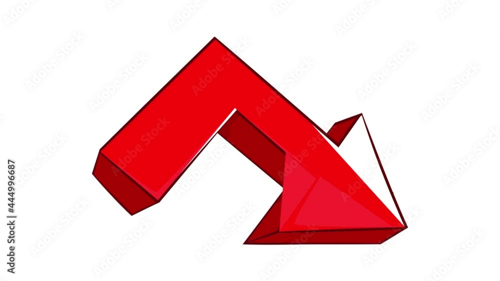 Poster red broken arrow icon animation cartoon best object isolated on white background