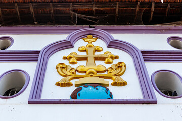 Facade of the St Thomas church in Palayur (Palayoor) in  the Thrissur district in Kerala state in...