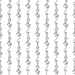 Seamless pattern with black wavy lines on a white background. Suitable for fabric, wrapping paper, wallpaper, bags, clothes, dishes, cases on smartphones and tablets, wallets.