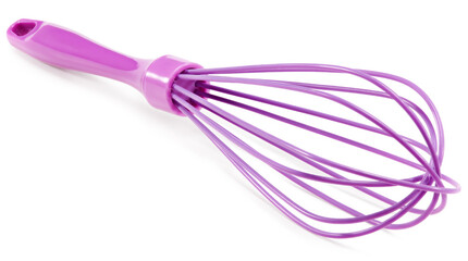violet balloon whisk for mixing for cooking. clipping path