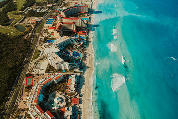 Cancun Drone View Beach Penninsula