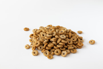 heap cereals ring isolated on white background