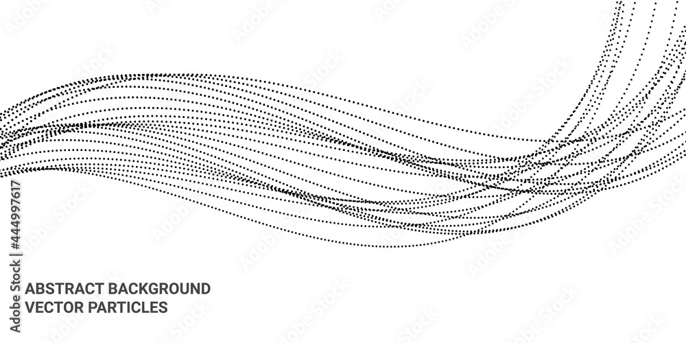 Poster abstract 3d image with particle flow movement