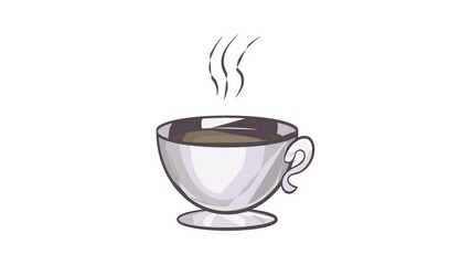Cup of coffee icon animation cartoon best object isolated on white background - Powered by Adobe