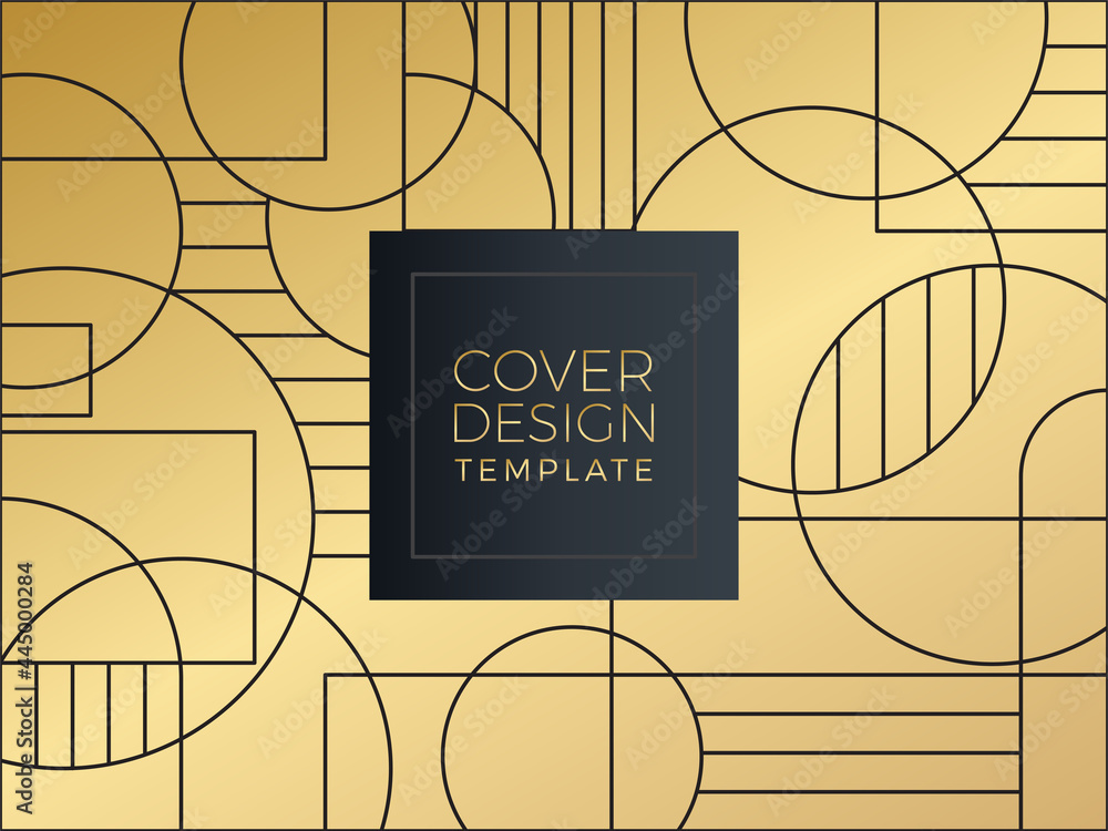 Aufkleber seamless art deco geometric gold and black pattern. mosaic black and gold background. gold and luxur