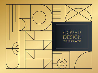 Seamless art deco geometric gold and black pattern. Mosaic black and gold background. Gold and Luxury Invitation card design vector. Abstract geometry frame and Art deco pattern background.