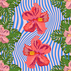 Modern tropical flower pattern, great design for any purposes