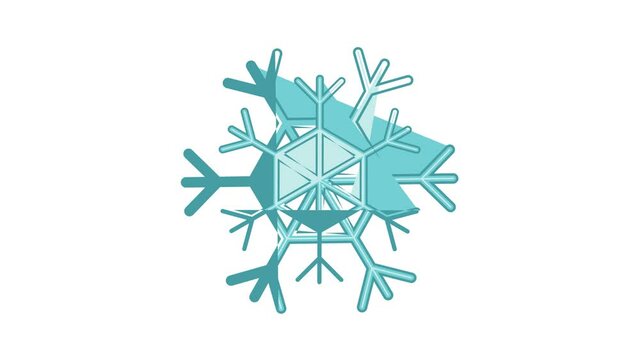Snowflake icon animation cartoon best object isolated on white background