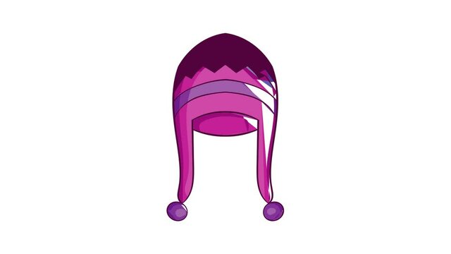 Cute winter hat icon animation cartoon best object isolated on white background