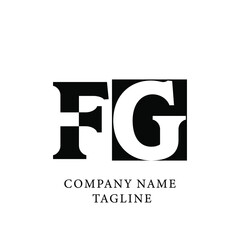 FG logo design vector. Modern luxury alphabet vector design.