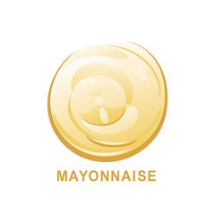 Mayonnaise or yoghurt drop, splash or stain. Vector illustration in cartoon flat style.