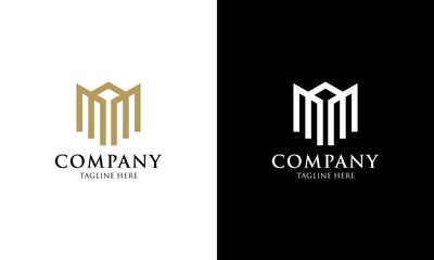 Unique modern creative elegant Letter M logo design or MM initials vector monogram symbol.