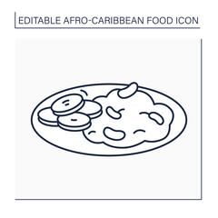 Ewa riro line icon. Beans porridge, Stewed beans. Yoruba traditional dish. Afro-Caribbean food.Local food concept. Isolated vector illustration. Editable stroke