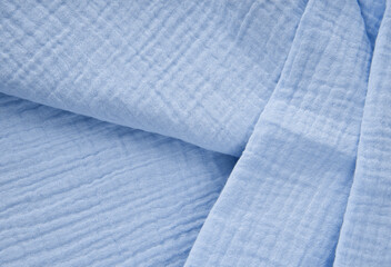 Cotton textile - close up of fabric texture. Cotton Fabric Texture. Top View of Cloth Textile Surface.Text Space. Abstract background and texture for designers.