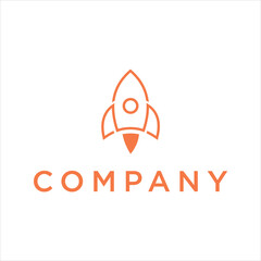 creative simple design logo rocket line
