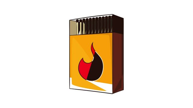 Box of matches icon animation cartoon best object isolated on white background