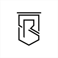 creative simple design logo initial SR