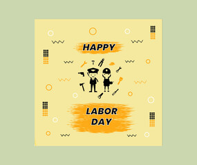 happy labor day social media post design