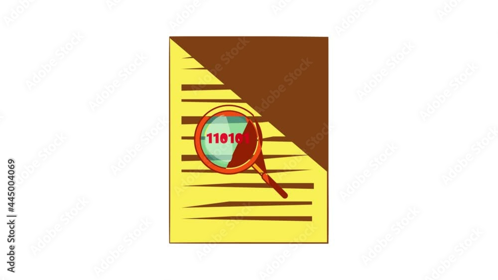 Poster virus searching with magnifying glass icon animation cartoon best object isolated on white backgroun