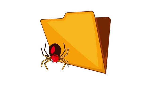 Folder with a bug icon animation cartoon best object isolated on white background