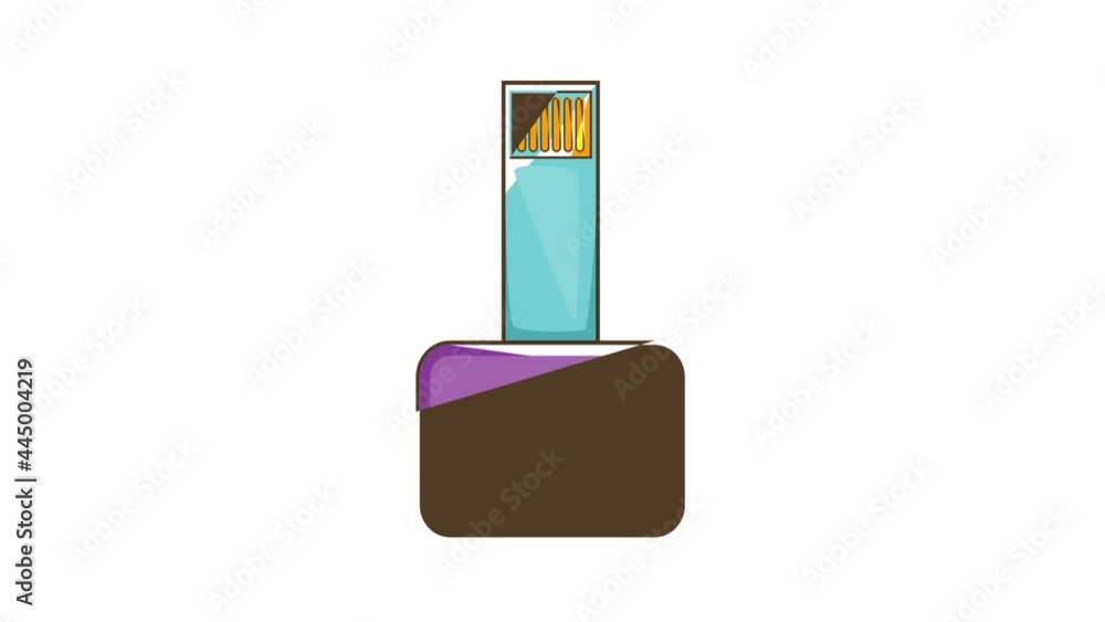 Poster data security key icon animation cartoon best object isolated on white background