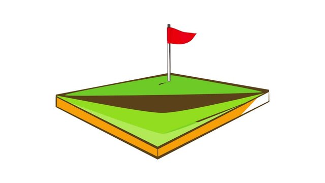Golf course icon animation cartoon best object isolated on white background