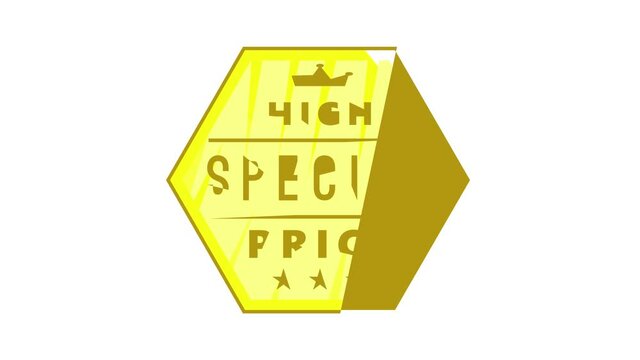 High special price label icon animation cartoon best object isolated on white background
