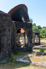 Old decayed stamping battery in Karangahake, Coromandel peninsula in New Zealand