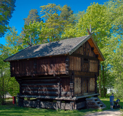 Maison rurale traditionnelle scandinave à Oslo, Norvège