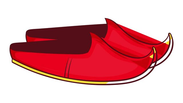 Turkish shoes icon animation cartoon best object isolated on white background