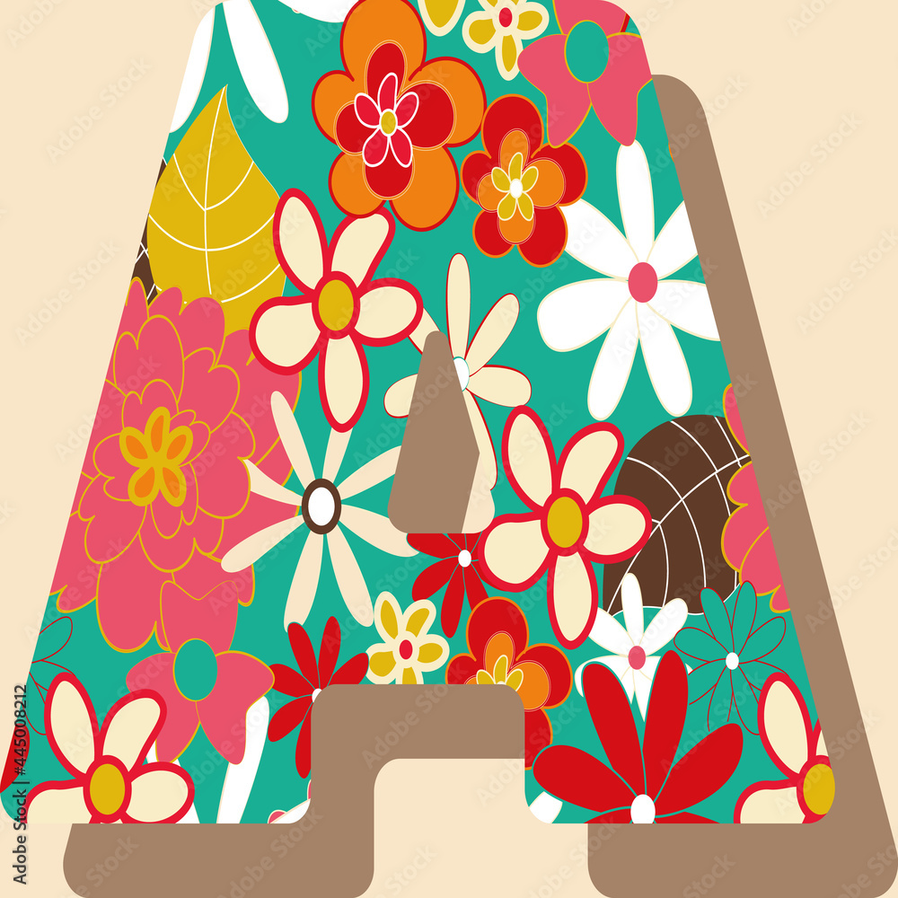 Poster letter a from the alphabet vector seamless repeat pattern print background