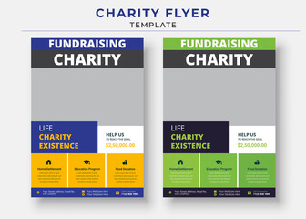 charity flyer Template, life charity existence promotion, education program flyer design