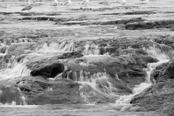 Cascades in the Niagara River in Black and White
