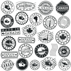 Toronto, ON, Canada Set of Stamp. Vector Art Postal Passport Travel Design. Travel and Business Seals.