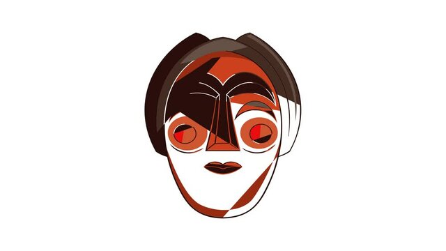 Korean mask icon animation cartoon best object isolated on white background