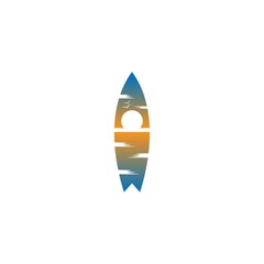 Surfing board icon logo design vector template