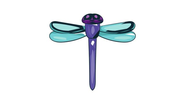 Dragonfly icon animation cartoon best object isolated on white background