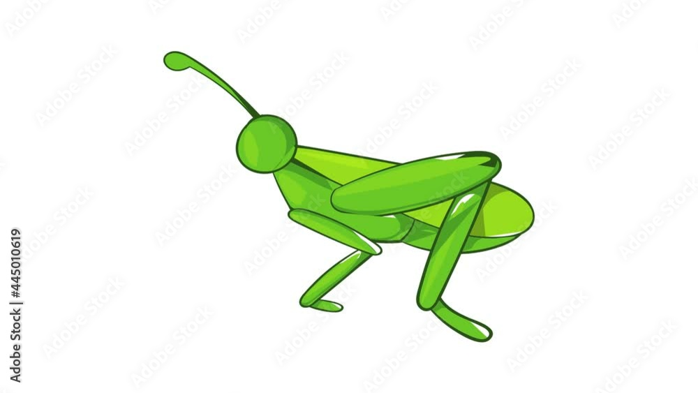 Poster grasshopper icon animation cartoon best object isolated on white background