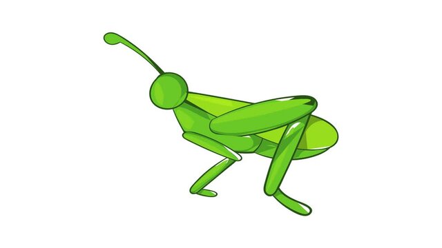 Grasshopper icon animation cartoon best object isolated on white background