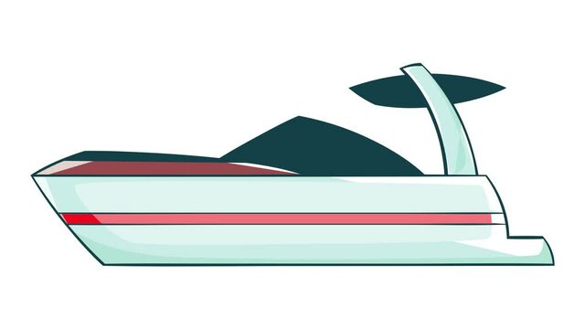 Sailing boat icon animation cartoon best object isolated on white background