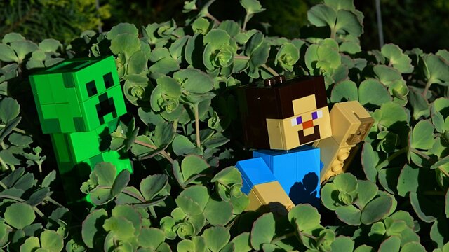 Creeper Minecraft Made Paper Real Life Stock Photo 2058235523