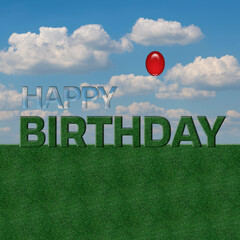 Happy Birthday grass balloon